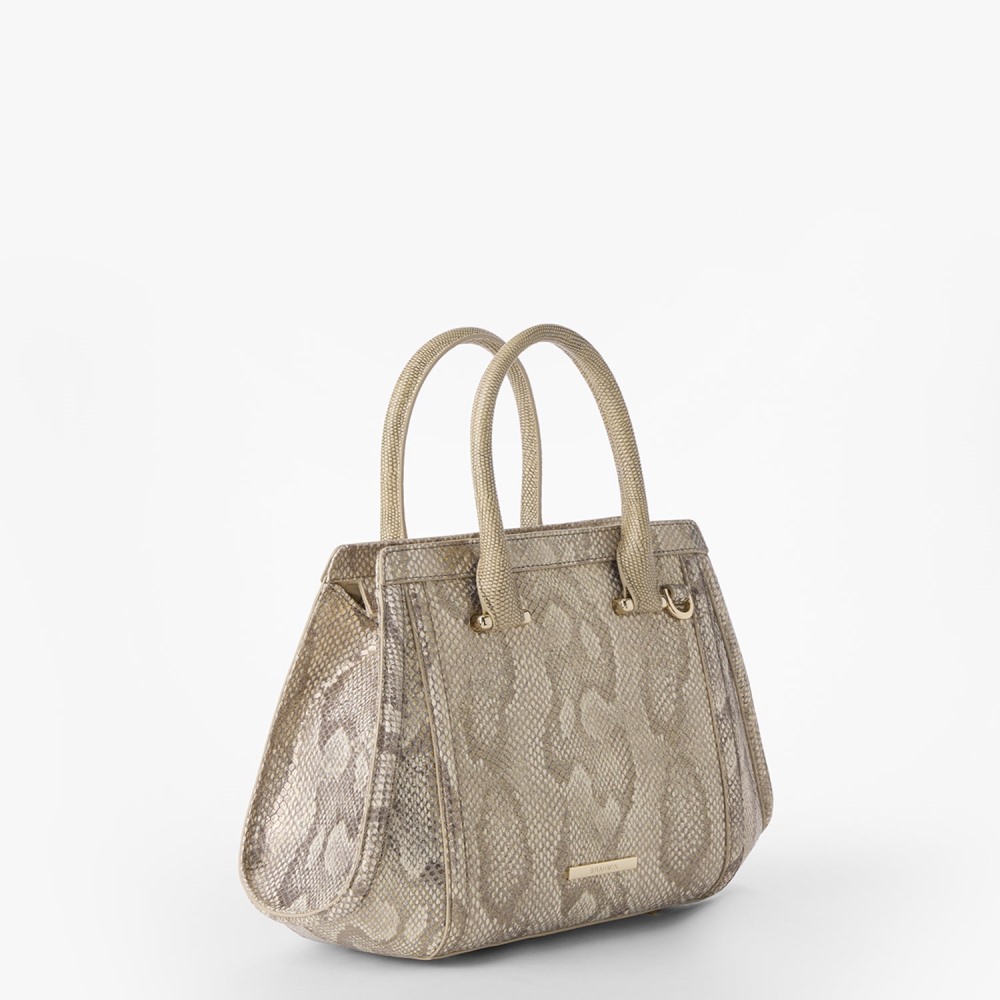 Brahmin Small Arden Leather Satchel - Gold Blissful