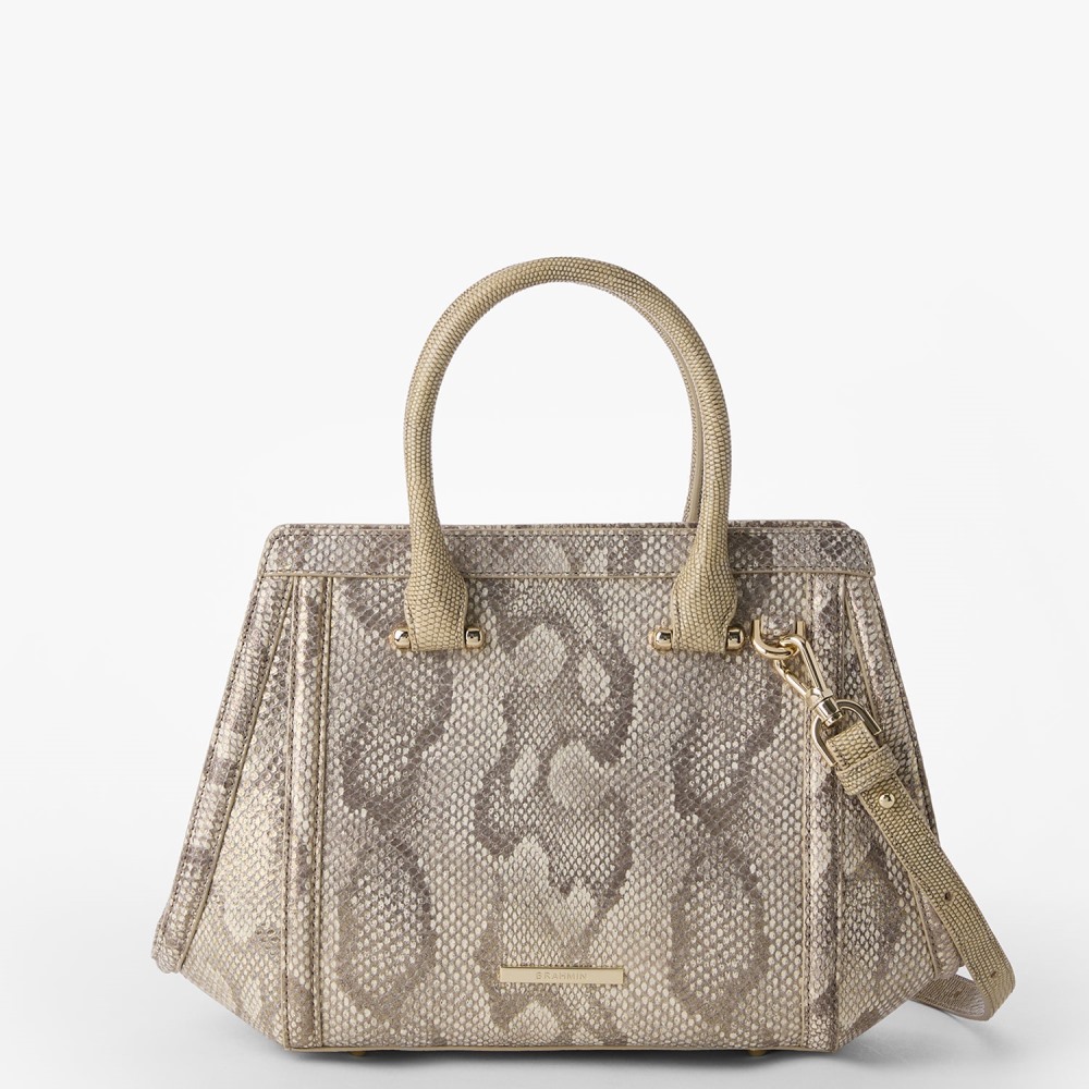Brahmin Small Arden Leather Satchel - Gold Blissful