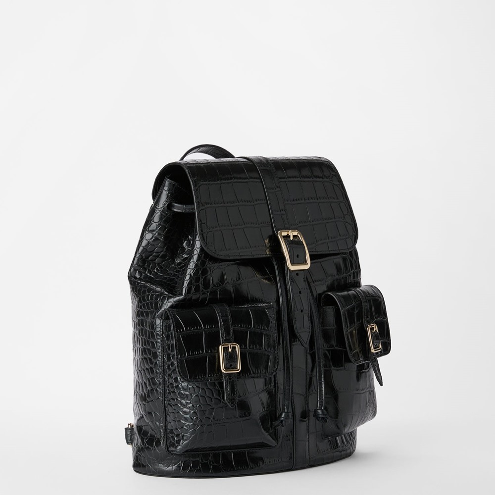 Brahmin Zane Leather Backpack - Black Bremond