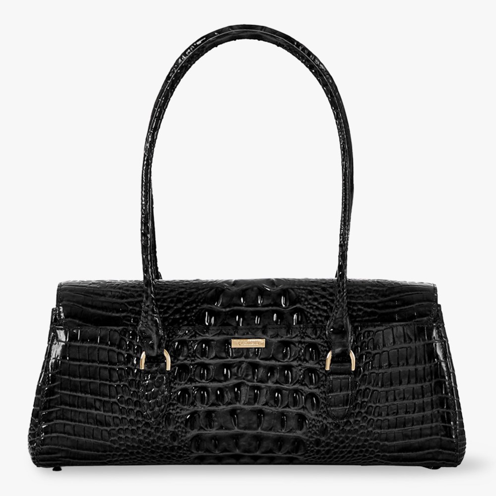 Brahmin Dayan Leather Satchel - Black Melbourne
