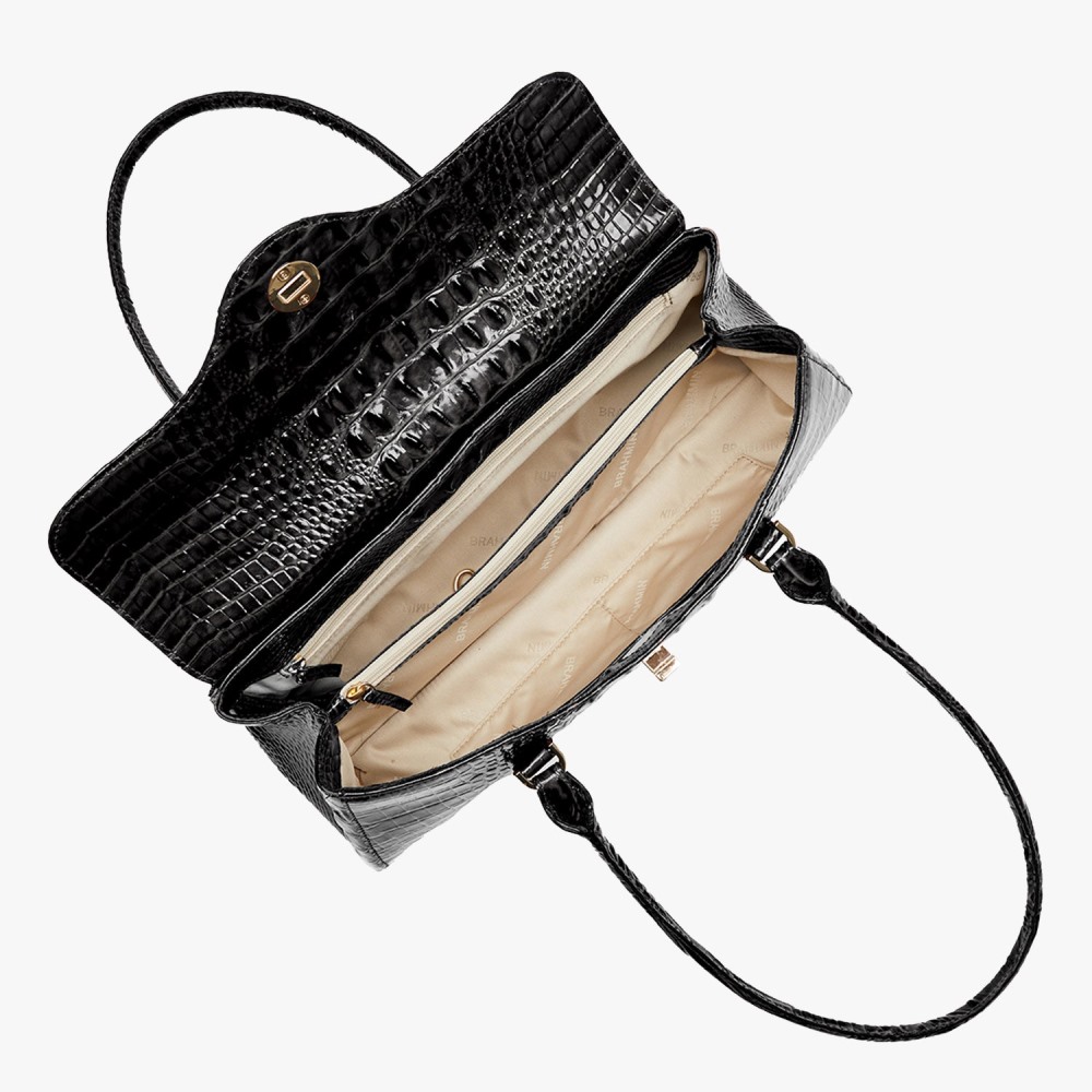 Brahmin Dayan Leather Satchel - Black Melbourne