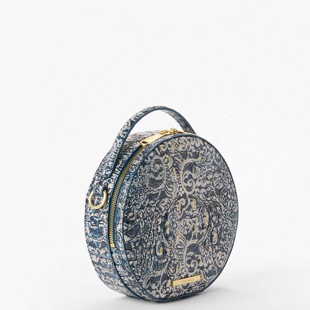 Brahmin Lane Leather Crossbody - Blue Filigree Melbourne