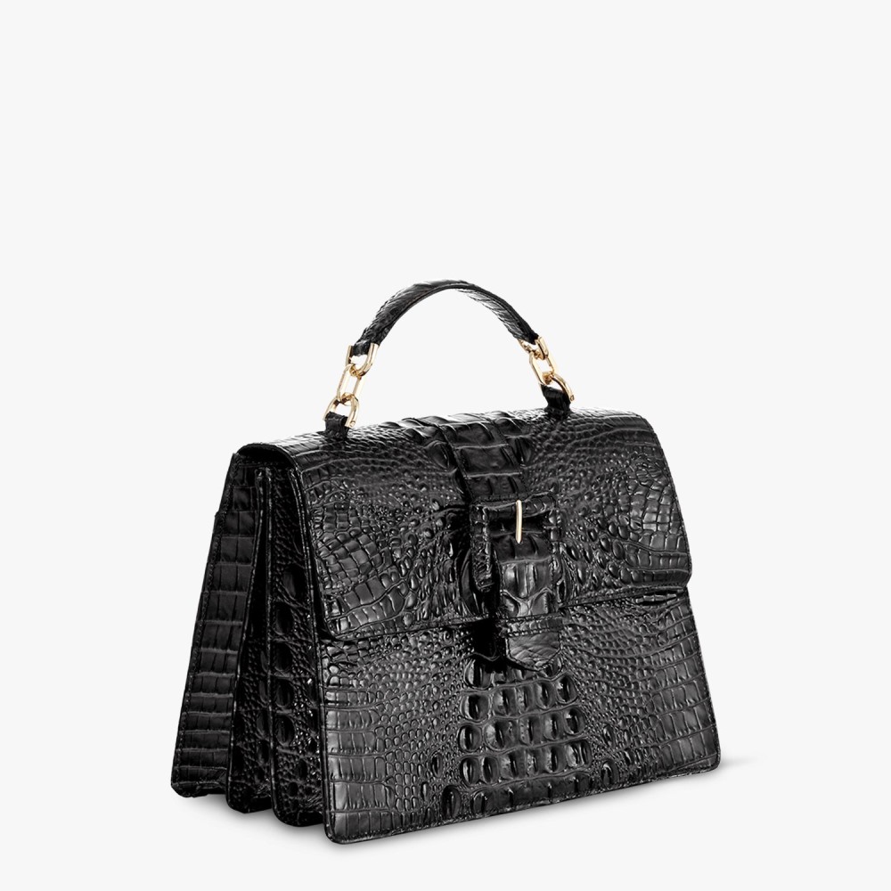 Brahmin Hallie Leather Satchel - Black Melbourne