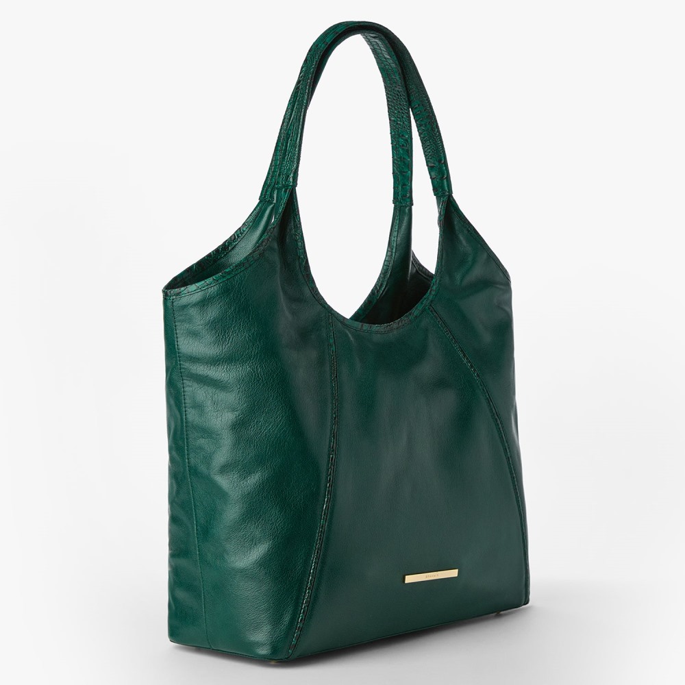 Brahmin Iona Leather Tote - Green Jupiter
