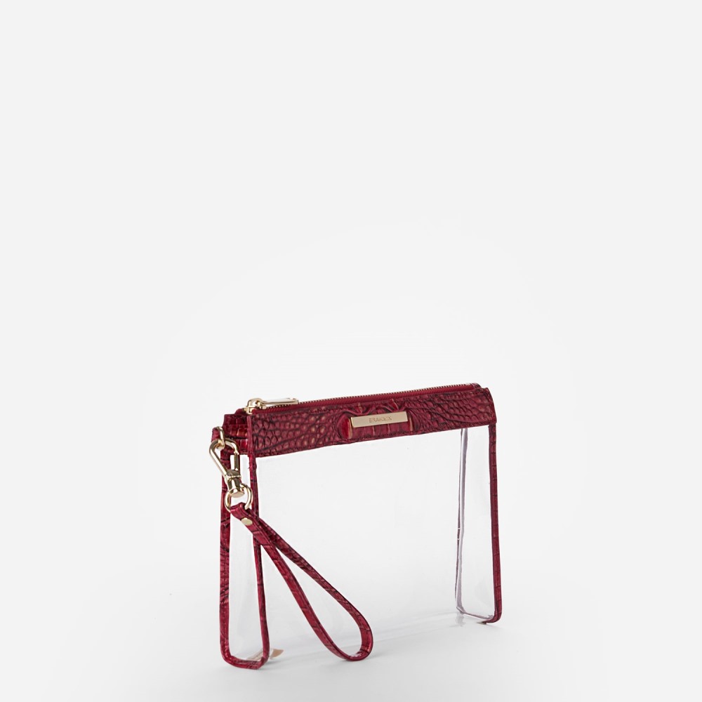 Brahmin Clarisse Transparent Wristlet - Crimson Seagate