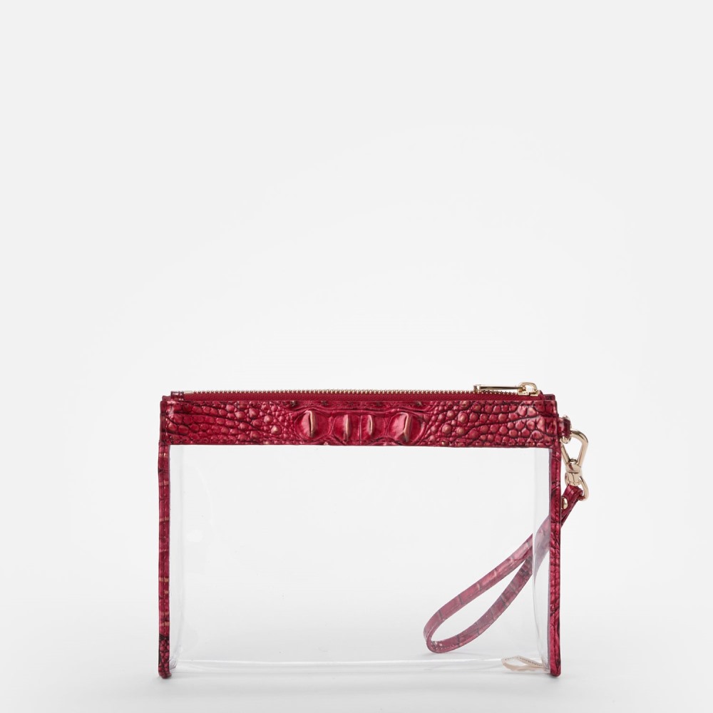 Brahmin Clarisse Transparent Wristlet - Crimson Seagate
