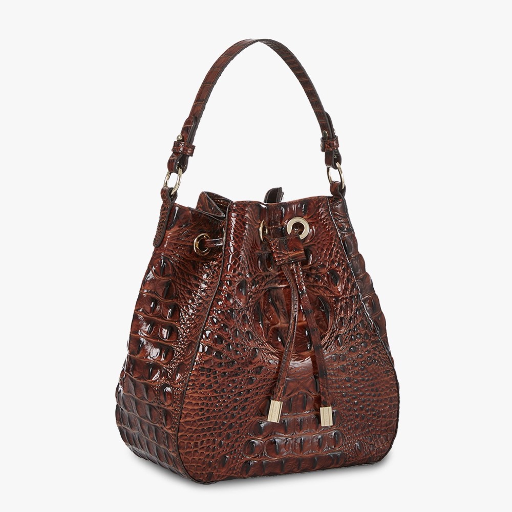 Brahmin Melinda Leather Bucket Bag - Pecan Melbourne