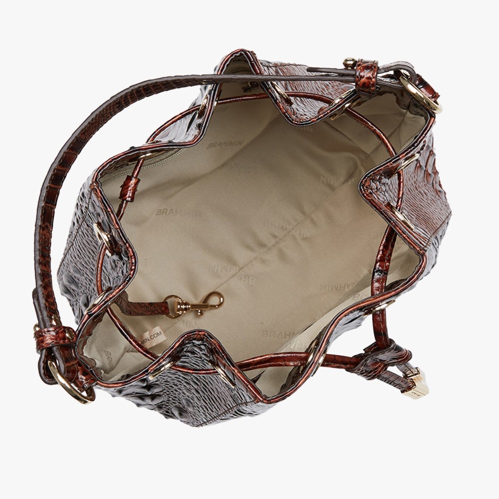 Brahmin Melinda Leather Bucket Bag - Pecan Melbourne