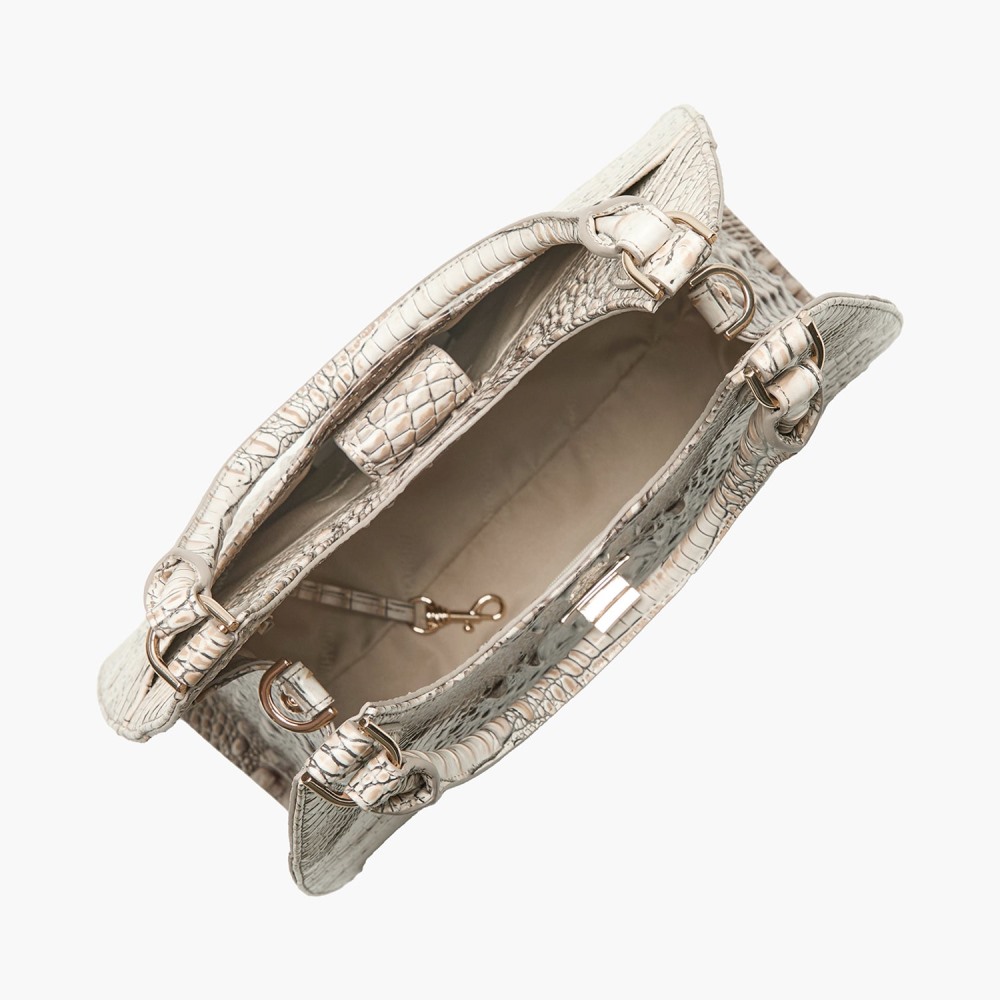 Brahmin Large Adrian Leather Satchel - Timeless Taupe Ombre Melbourne