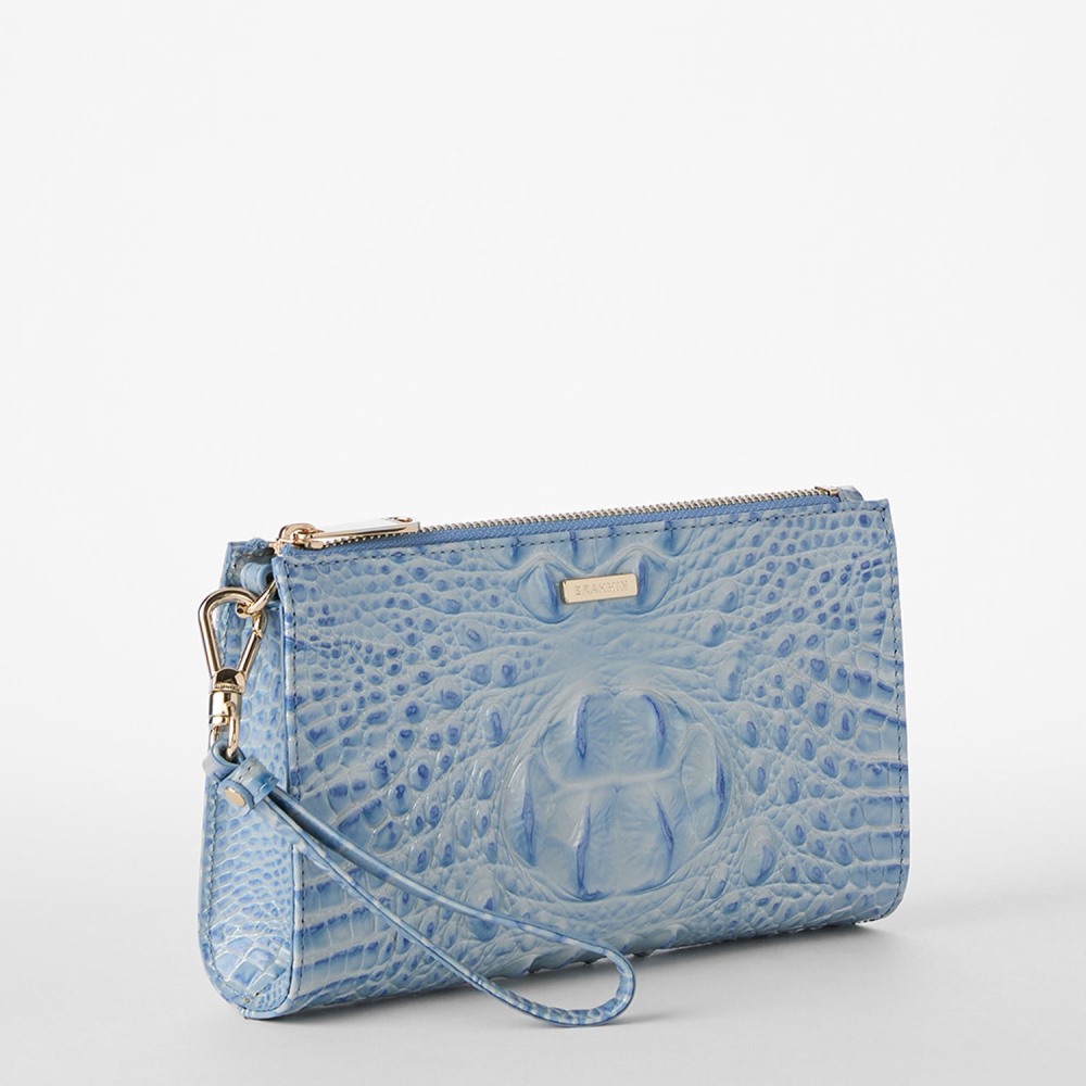 Brahmin Daisy Leather Wristlet - Heavenly Blue Melbourne