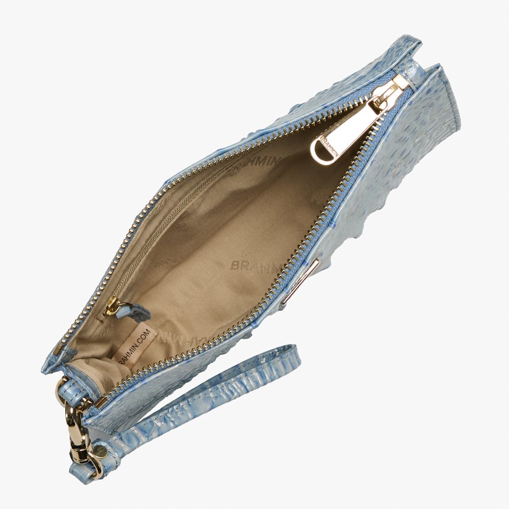 Brahmin Daisy Leather Wristlet - Heavenly Blue Melbourne