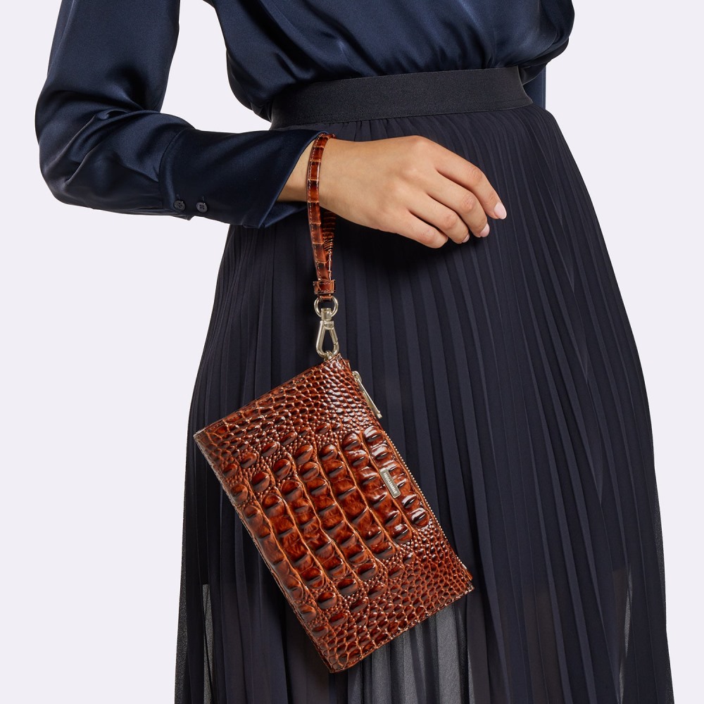 Brahmin Daisy Leather Wristlet - Heavenly Blue Melbourne