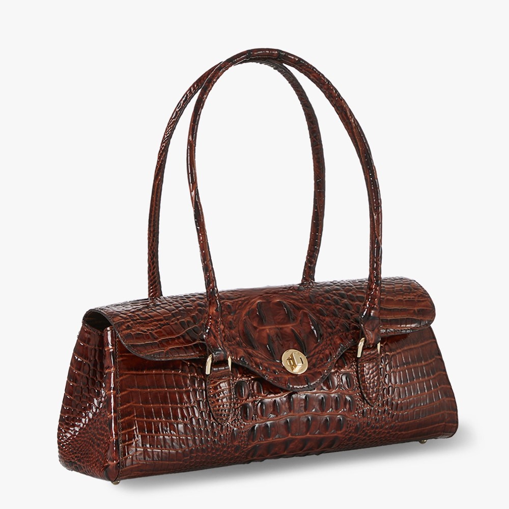 Brahmin Dayan Leather Satchel - Pecan Melbourne