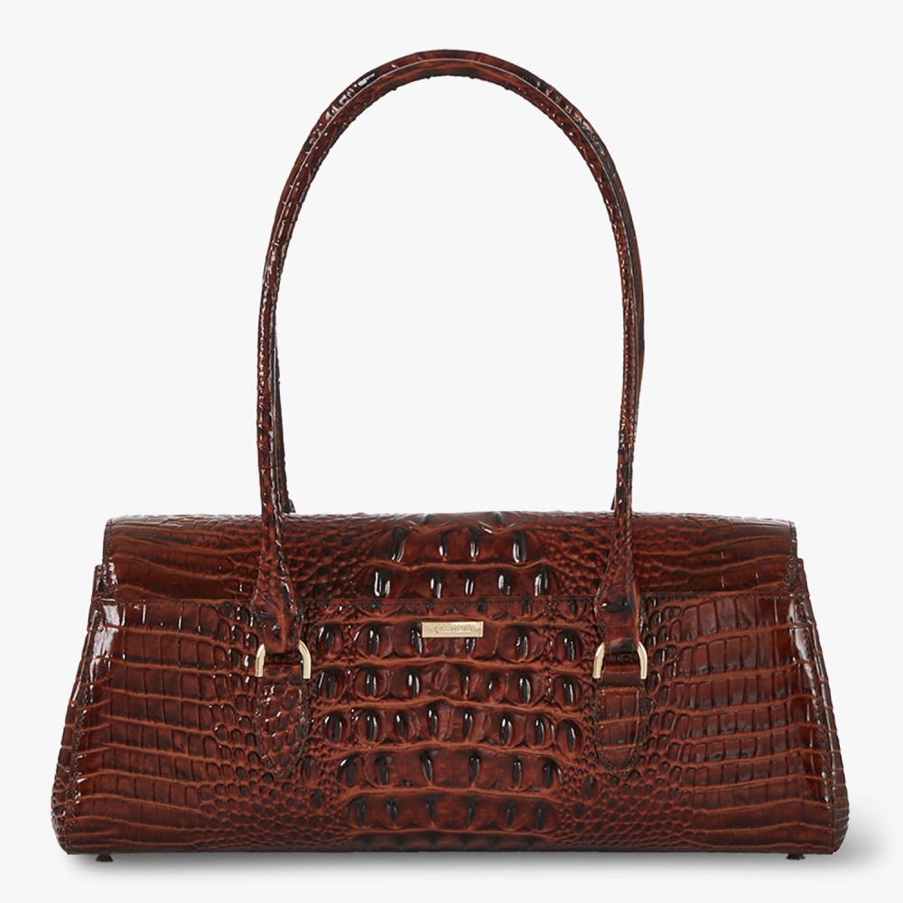 Brahmin Dayan Leather Satchel - Pecan Melbourne