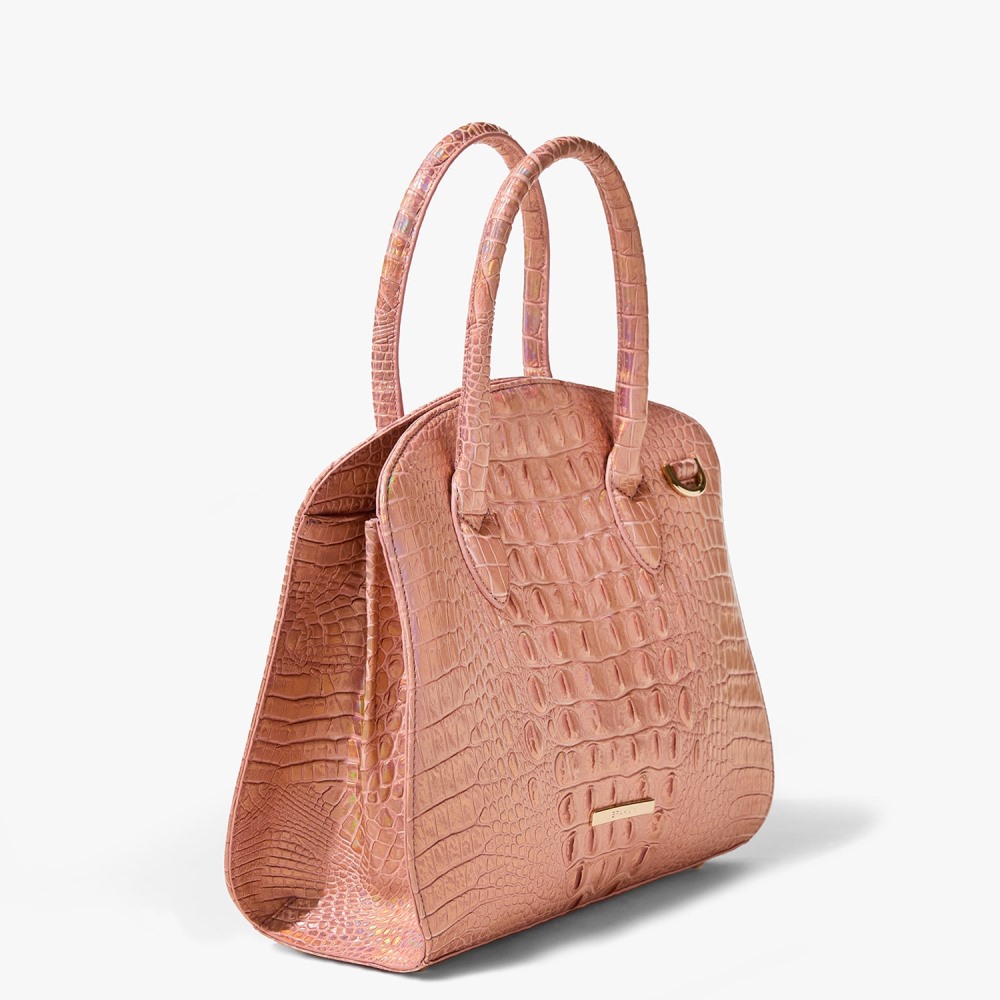 Brahmin Rosetta Leather Satchel - Rose Gold Melbourne