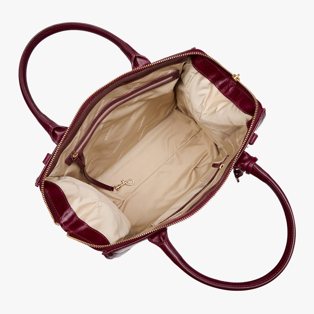 Brahmin Caroline Leather Satchel - Tart Topsail