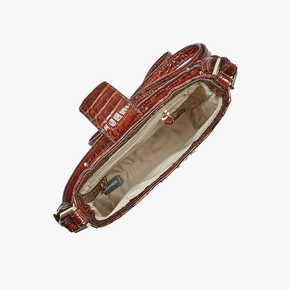 Brahmin Marley Leather Crossbody - Pecan Melbourne