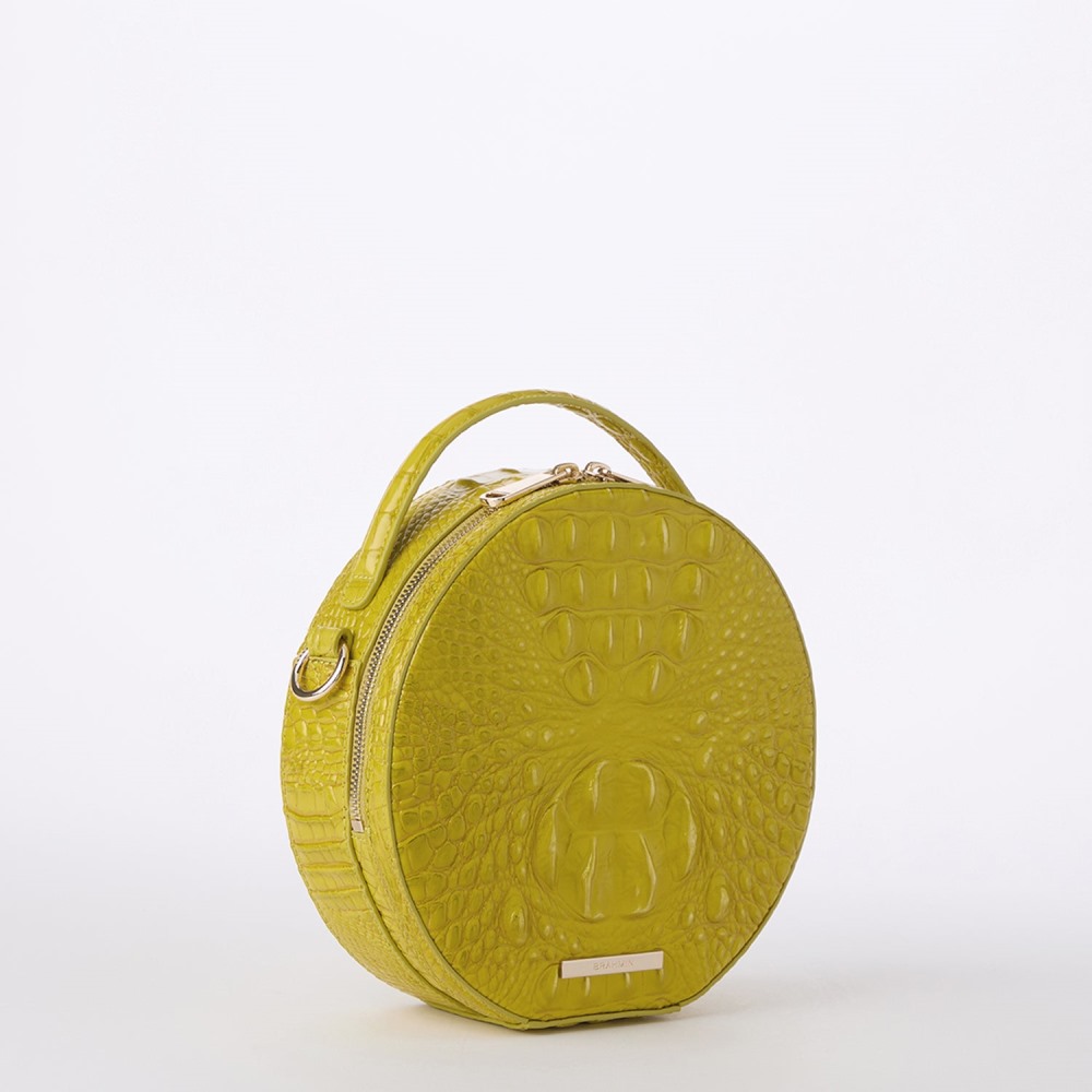 Brahmin Lane Leather Crossbody - Chartreuse Melbourne
