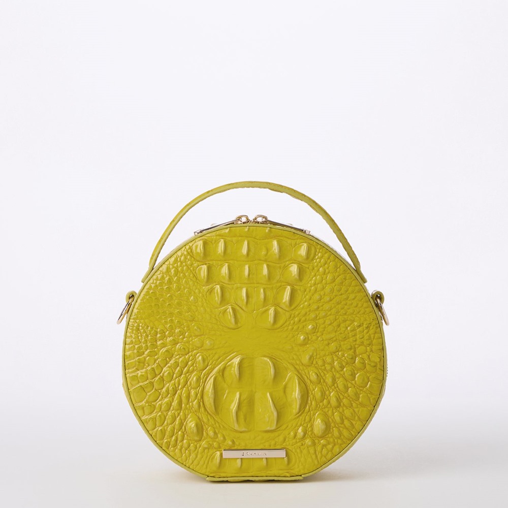 Brahmin Lane Leather Crossbody - Chartreuse Melbourne