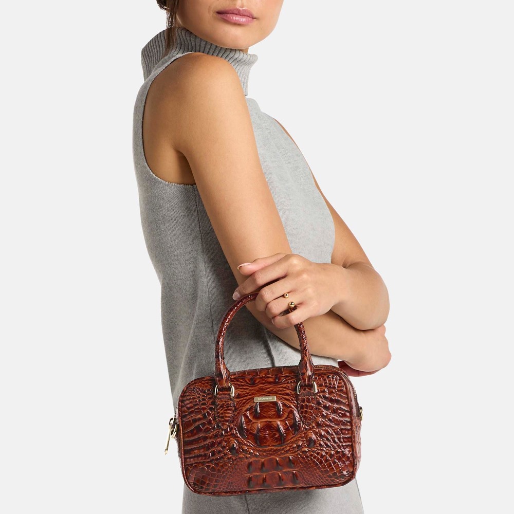 Brahmin Mara Leather Satchel - Multi Petaline