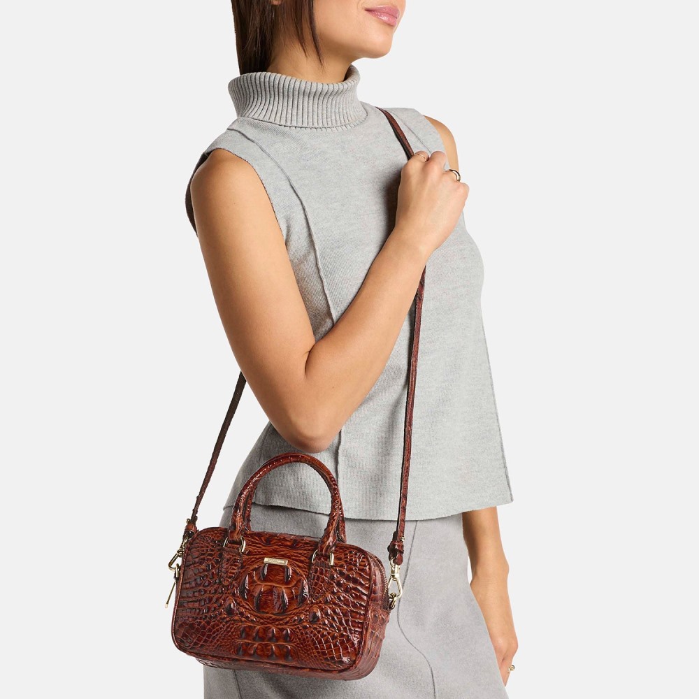 Brahmin Mara Leather Satchel - Multi Petaline