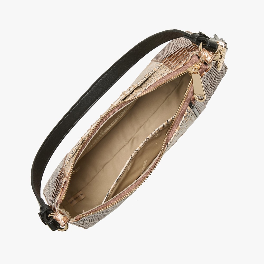 Brahmin Esme Leather Shoulder Bag - Timeless Taupe Skien