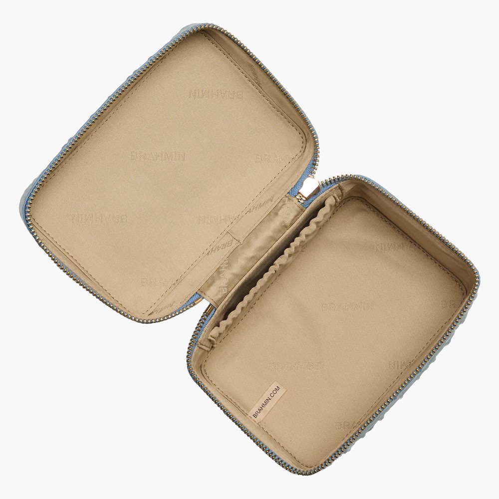 Brahmin Small Charmaine Leather Make-up Case - Heavenly Blue Melbourne