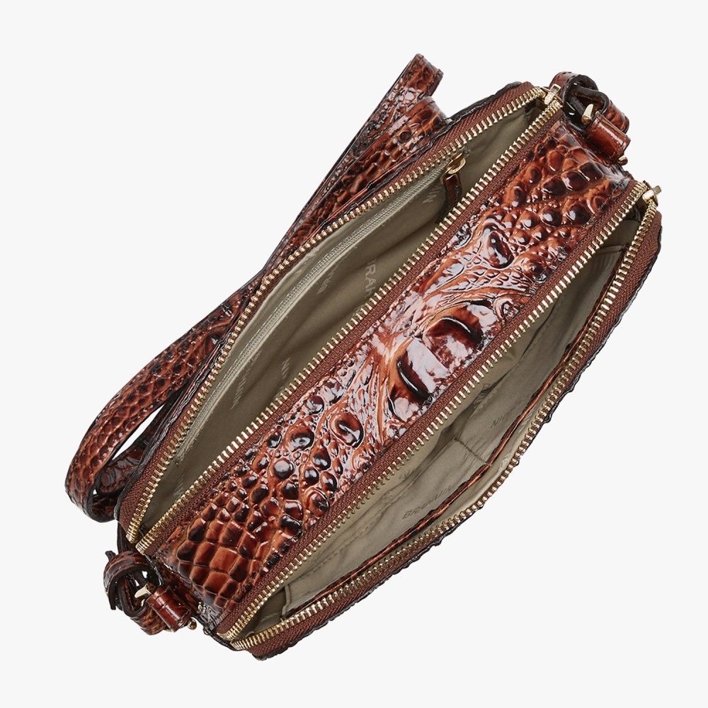 Brahmin Danica Leather Crossbody - Pecan Melbourne