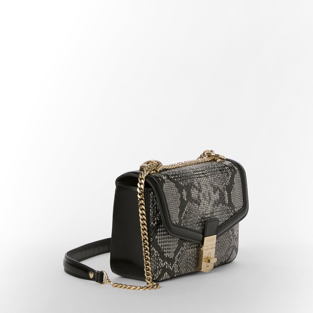 Brahmin Rosa Leather Crossbody - Black Spark