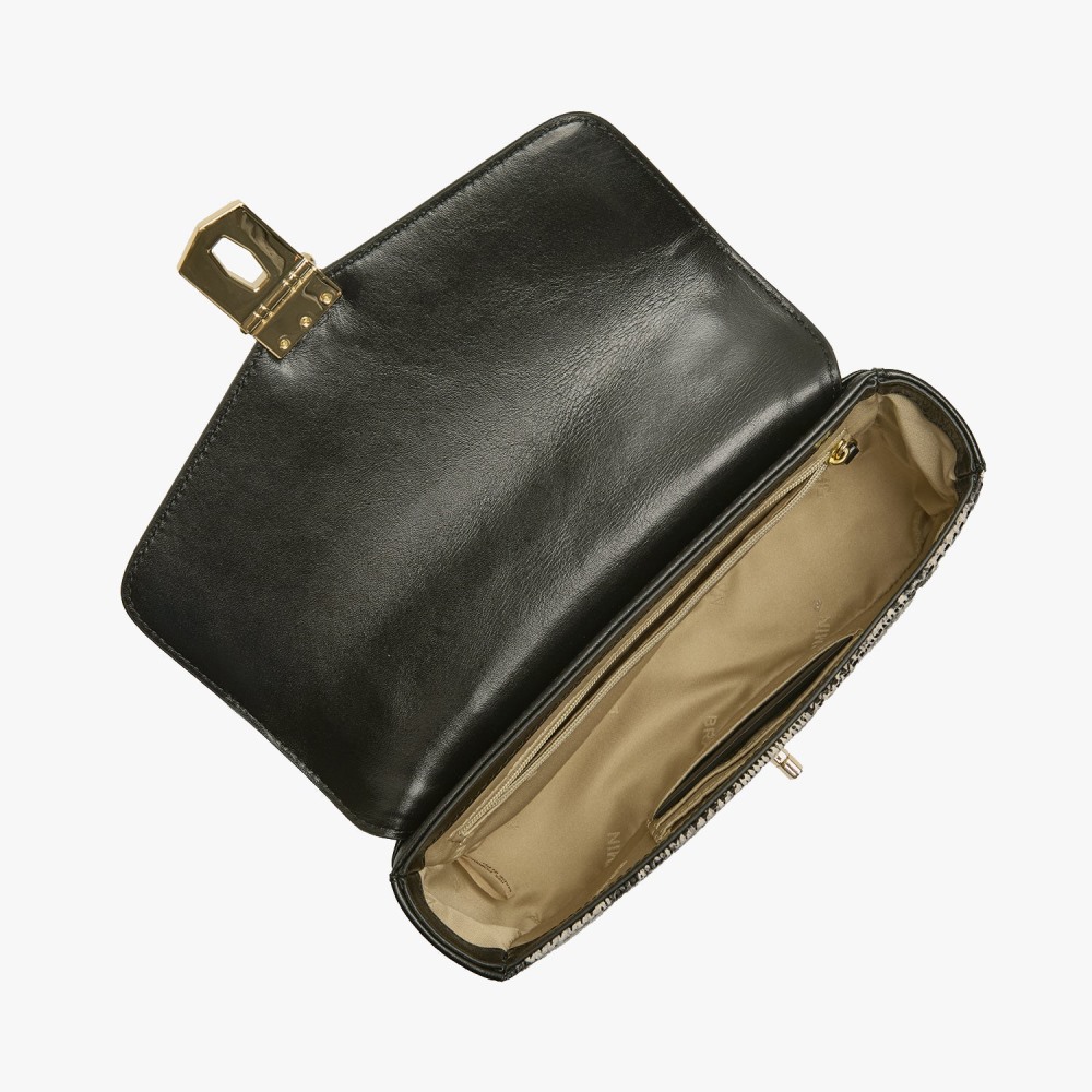 Brahmin Rosa Leather Crossbody - Black Spark
