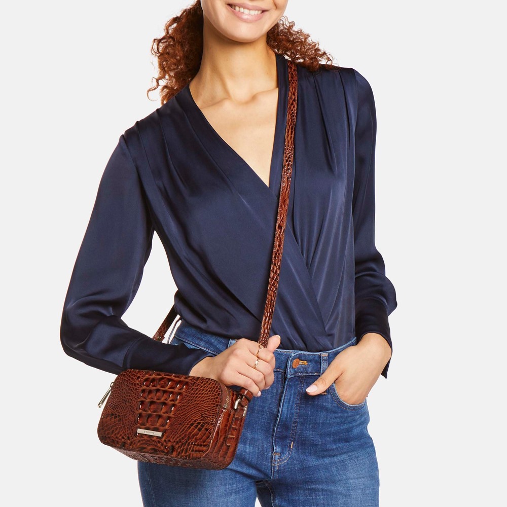 Brahmin Danica Leather Crossbody - Voltage Violet