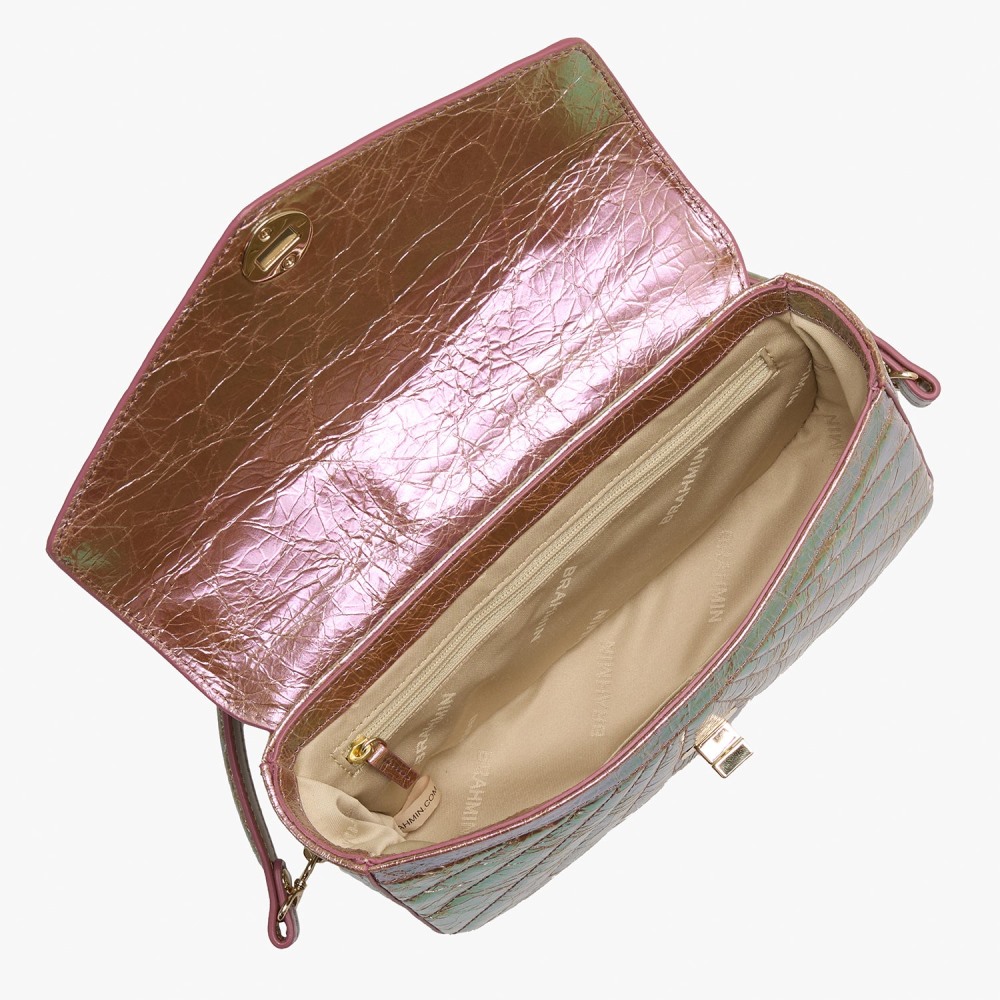 Brahmin Rosa Leather Crossbody - Rose Gold Alectrona