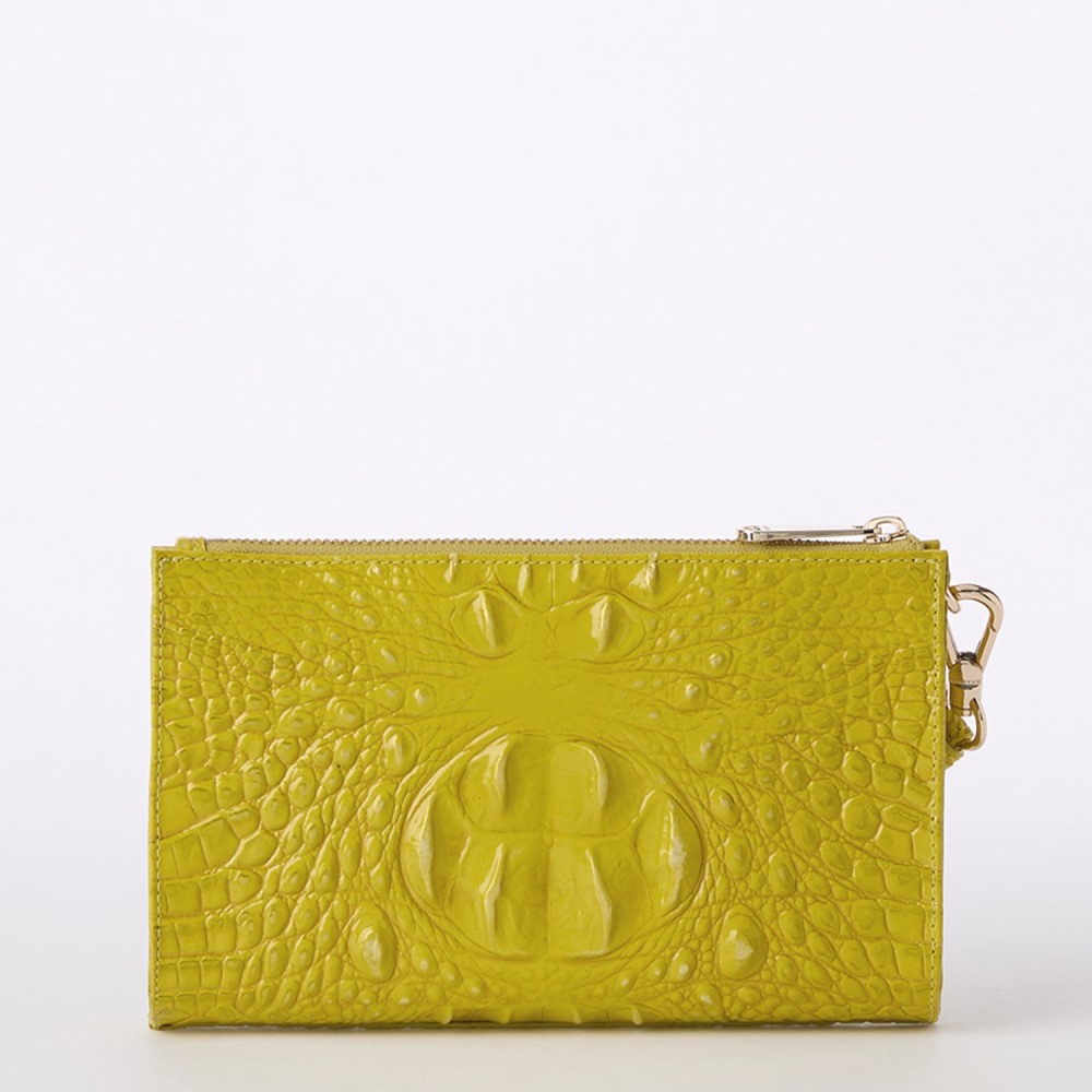 Brahmin Daisy Leather Wristlet - Chartreuse Melbourne