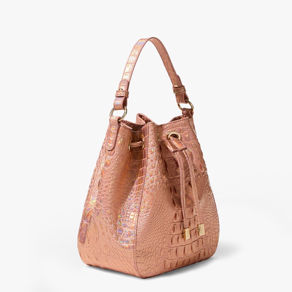 Brahmin Melinda Leather Bucket Bag - Rose Gold Melbourne