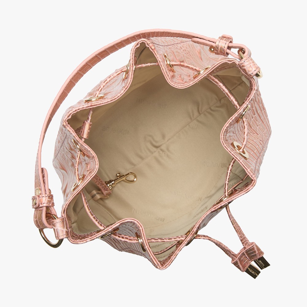 Brahmin Melinda Leather Bucket Bag - Rose Gold Melbourne