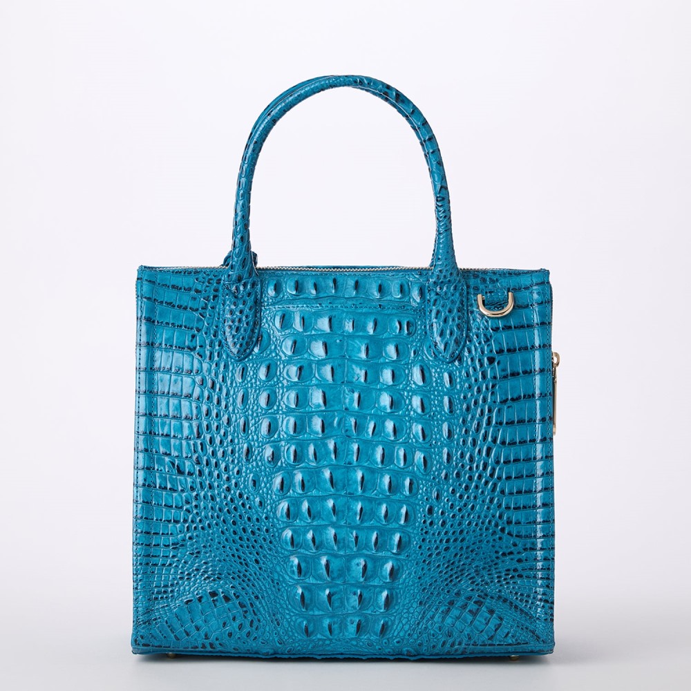 Brahmin Caroline Leather Satchel - Vibrant Azure
