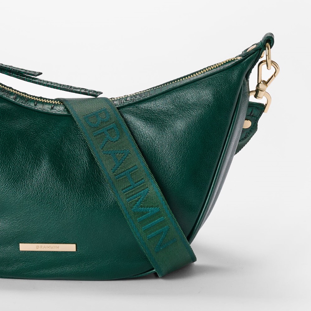 Brahmin Percy Leather Crossbody - Green Jupiter