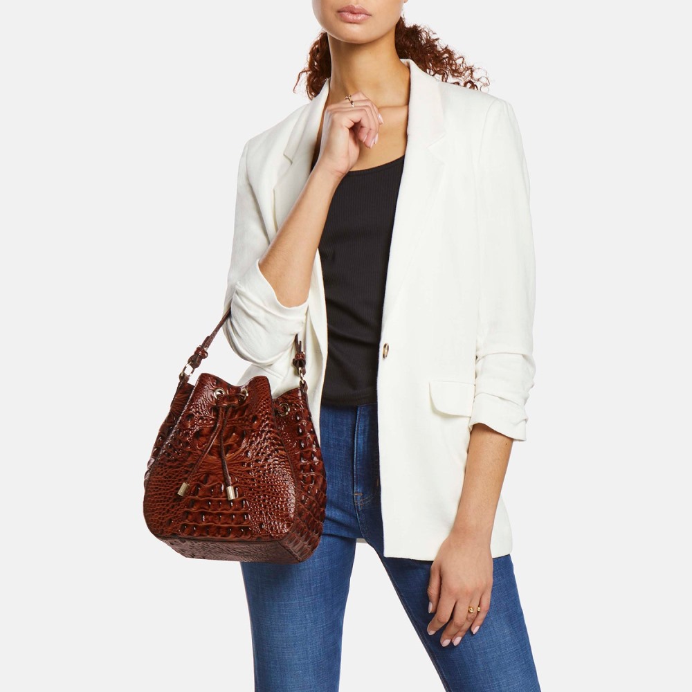 Brahmin Melinda Leather Bucket Bag - Anchor