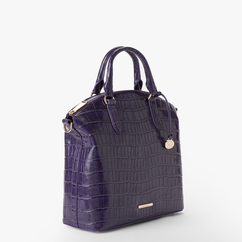 Brahmin Large Duxbury Leather Satchel - Voltage Violet Sirona