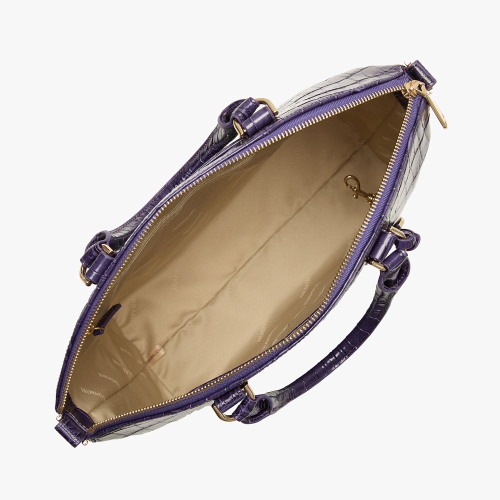Brahmin Large Duxbury Leather Satchel - Voltage Violet Sirona