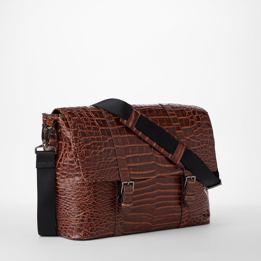 Brahmin Mason Leather Messenger Bag - Chestnut Baypoint