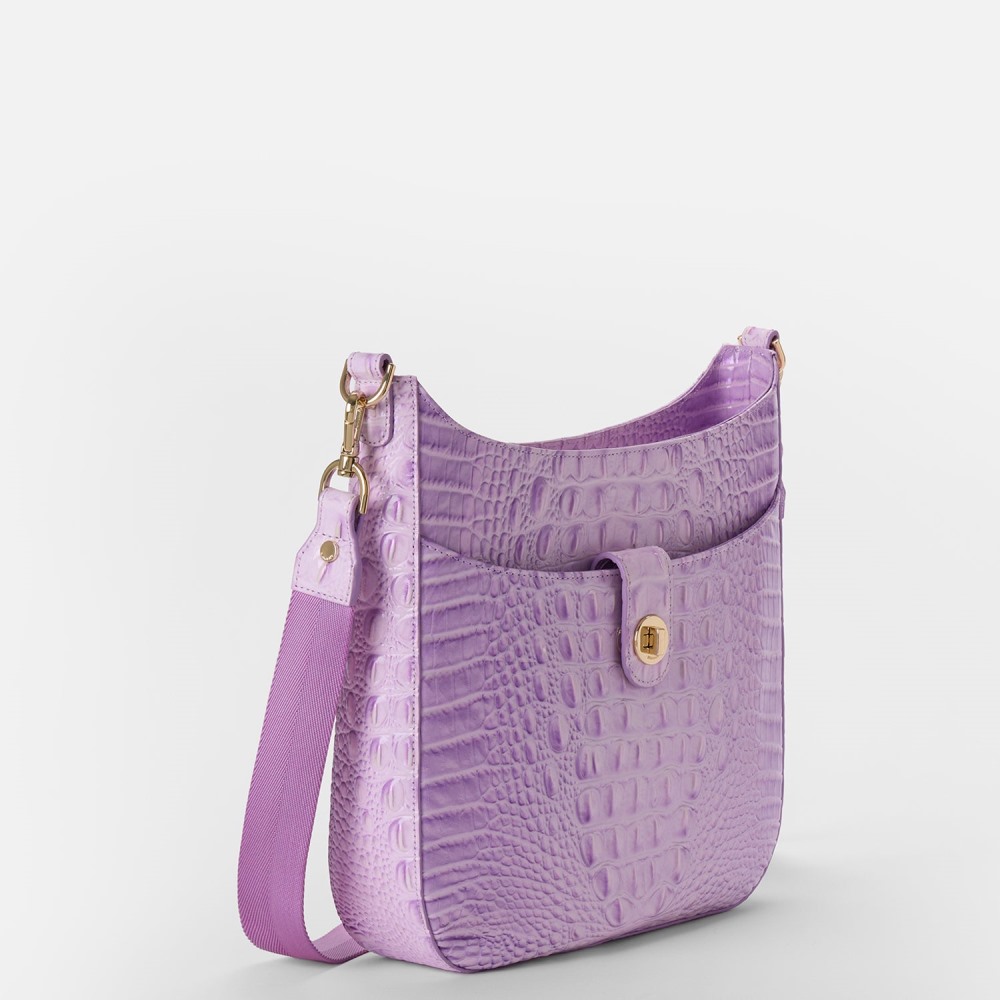 Brahmin Leia Leather Crossbody - Gentle Lavender Melbourne