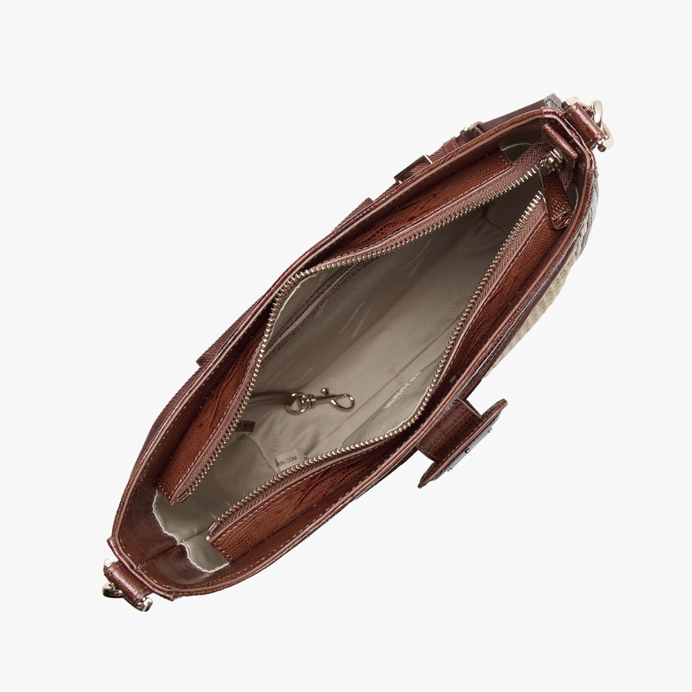 Brahmin Leia Leather Crossbody - Caramel Jardim