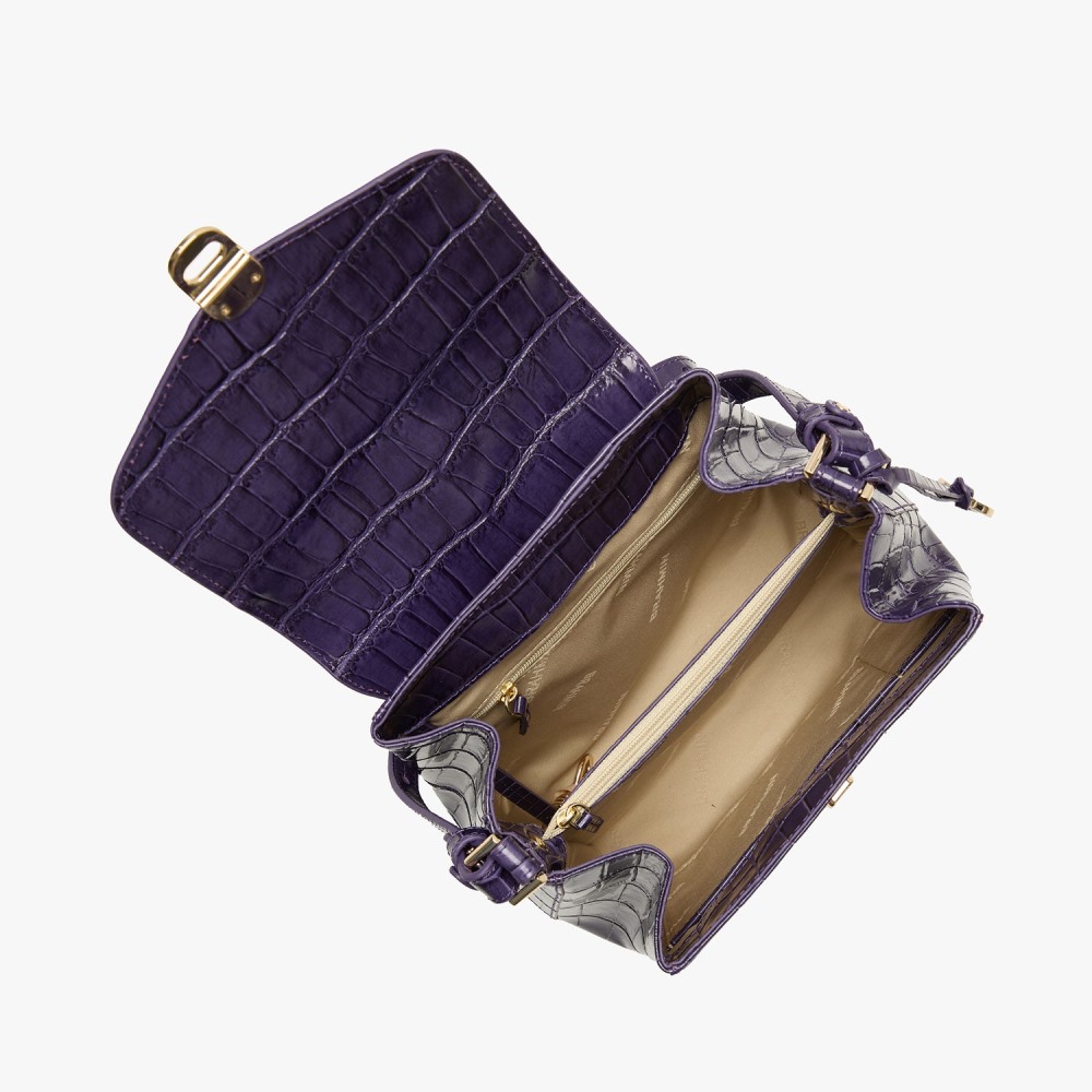 Brahmin Margo Leather Crossbody - Voltage Violet Sirona