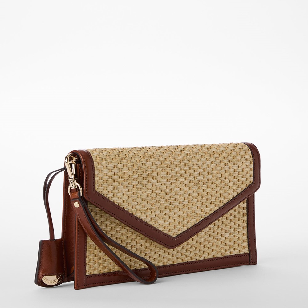 Brahmin Kaia Leather Clutch - Whiskey Maris