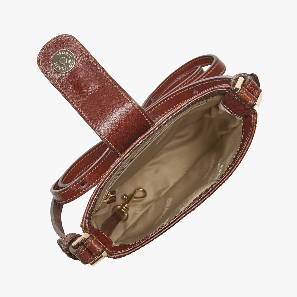Brahmin Marley Leather Crossbody - Cognac Topsail
