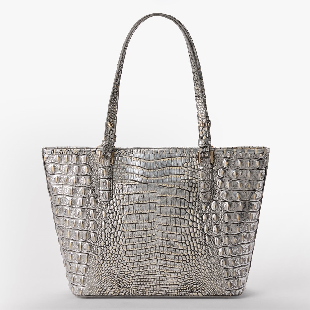 Brahmin Medium Asher Leather Tote - Chrome Melbourne