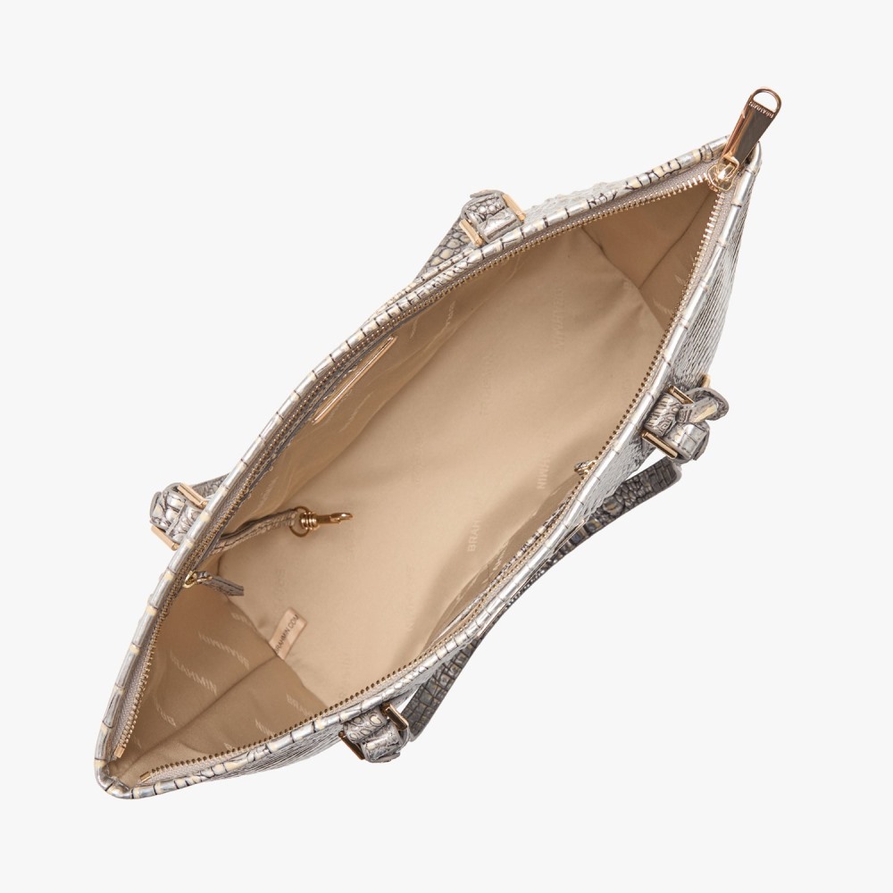 Brahmin Medium Asher Leather Tote - Chrome Melbourne