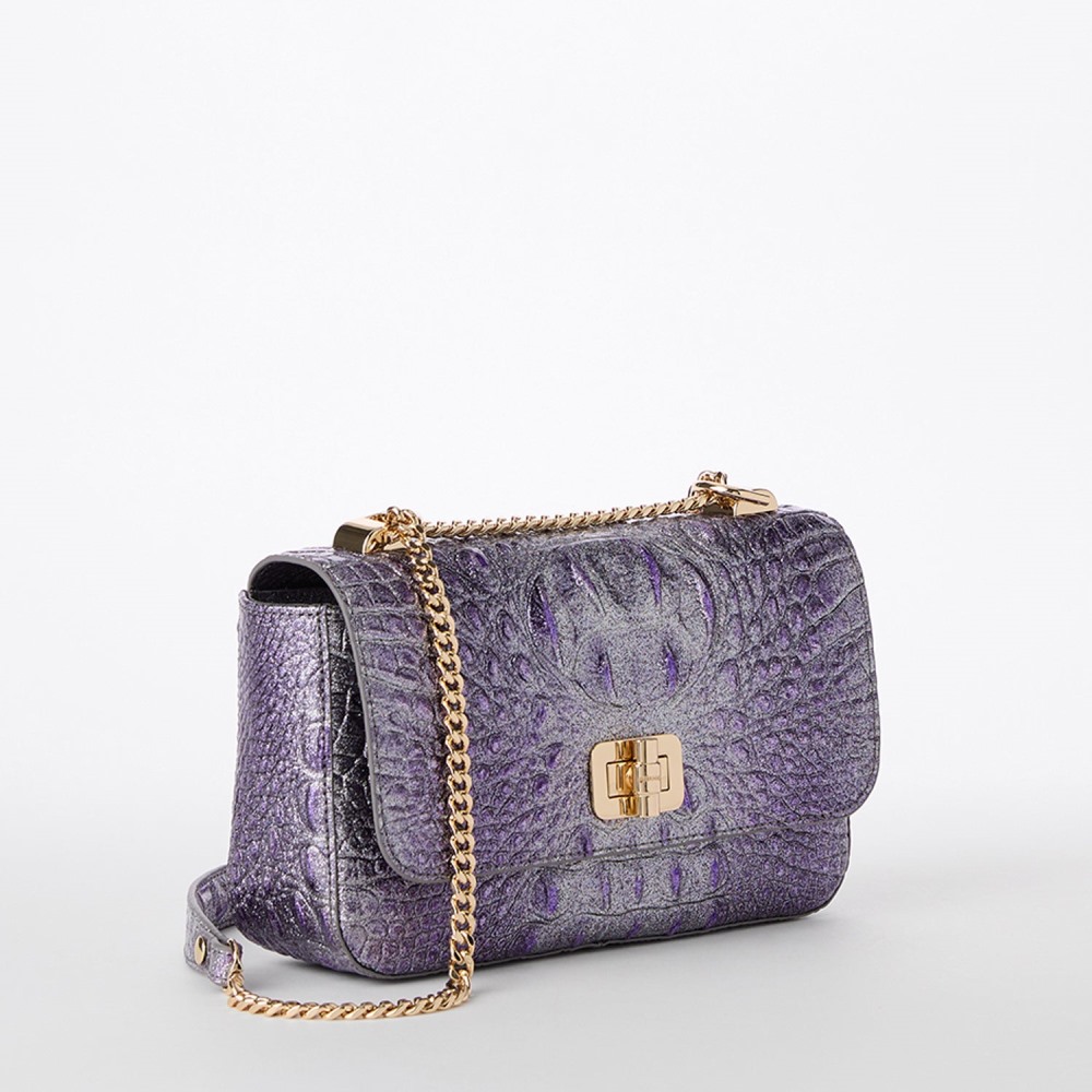 Brahmin Rosa Leather Crossbody - Purple Glitter Melbourne