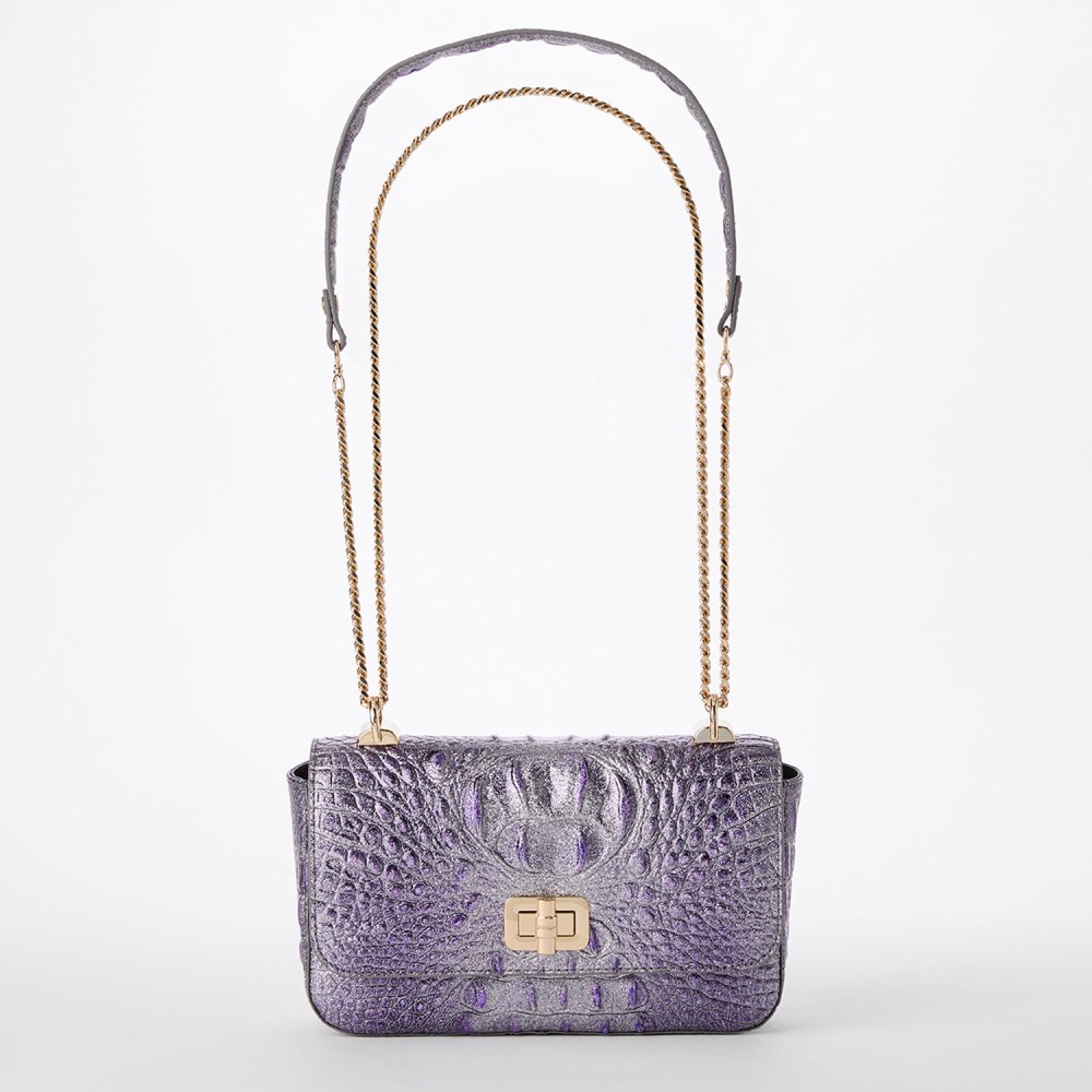 Brahmin Rosa Leather Crossbody - Purple Glitter Melbourne
